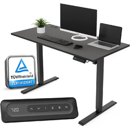 Стол Yaasa Desk Lite регульований по висоті 100x60 см, чорний – електричний офісний стіл з автопідйомом, пам'яттю та кабелепроводом