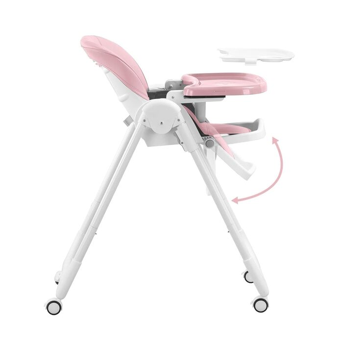 Дитячий стільчик для годування Baby Vivo Kinder Hochstuhl з регулюванням висоти та функцією гойдання, колір Cool Mint (Bubblegum)