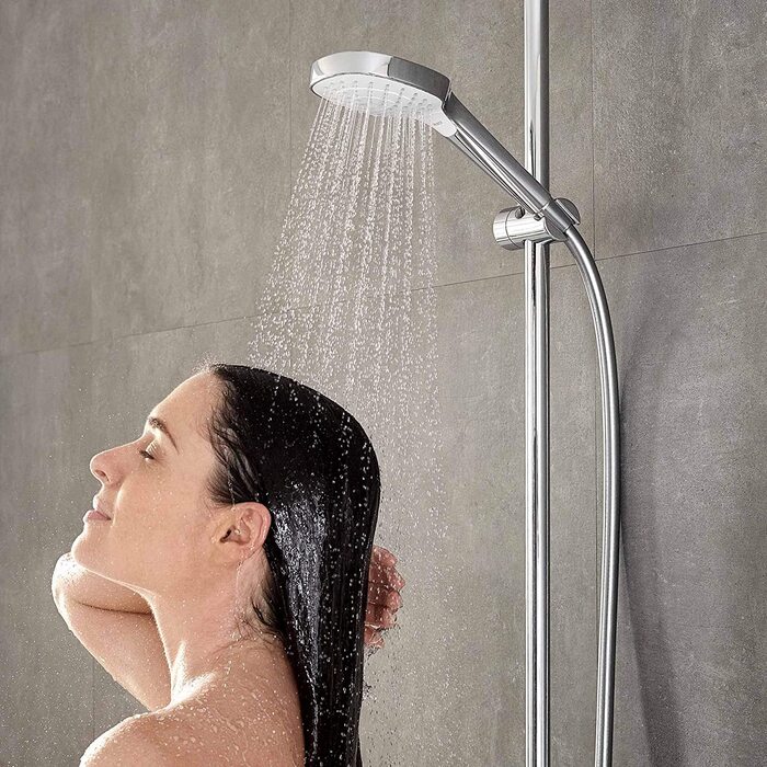 Душовий комплект hansgrohe з душовою лійкою Croma Select E, тропічний душ, 3 типи струменів (білий/хром) душовий шланг Isiflex, душовий шланг 1,60м (хром)