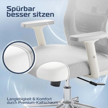 Ергономічне крісло BrightSeat для офісу та дому | Регульоване, 150 кг, кремовий колір