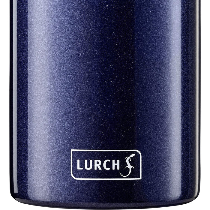 Ізольована пляшка / термос для гарячих і холодних напоїв Lurch 240943 з нержавіючої сталі з подвійними стінками об'ємом 0,5 л (Синій металік)
