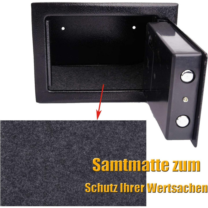 Сейф Tresor з подвійним ригелем, сталевий, з електронним замком та 2 ключами, 8.5л, чорний