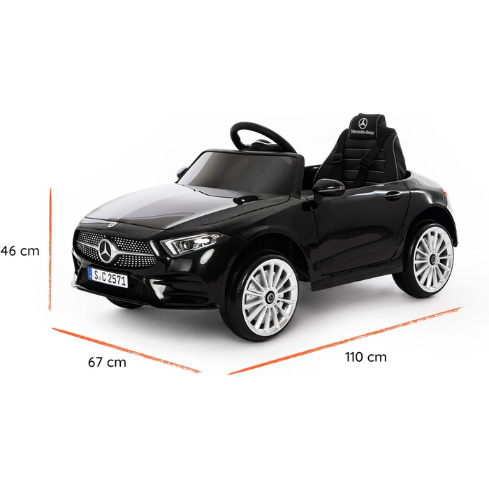 Дитячий електромобіль Mercedes CLS 350 AMG Babycar, 12V, ліцензія, шкіряне сидіння, MP3, пульт, чорний