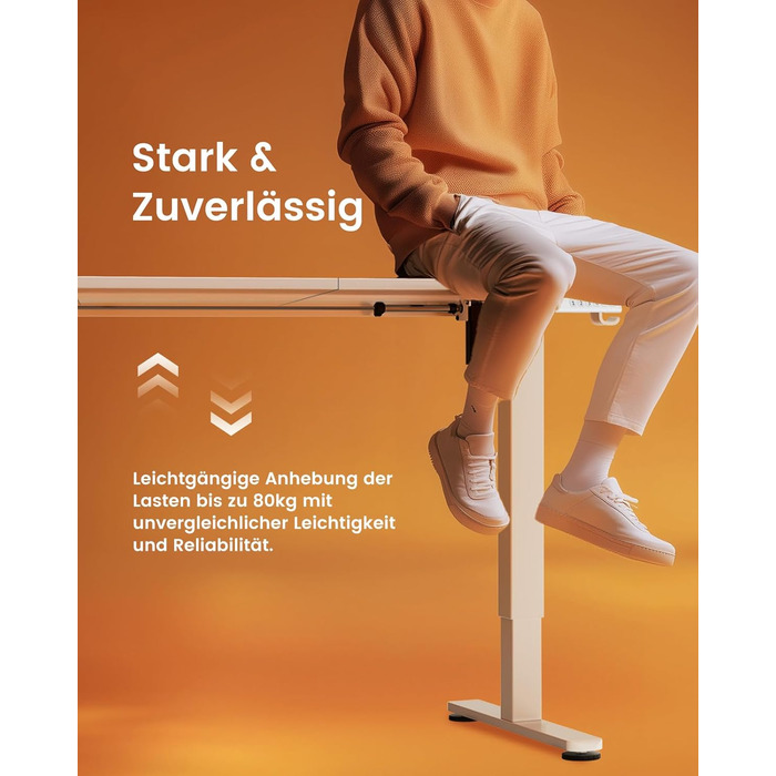 Електричний регульований стіл ErGear 160x80 см з пам'яттю, білий. Підключення до плати 120x60 см для дому та офісу