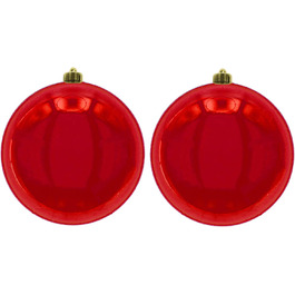 Різдвяні кулі вуличні ялинкові кулі, морозостійкі і атмосферостійкі (кулька діаметром 15 см - 2 шт., червоний)