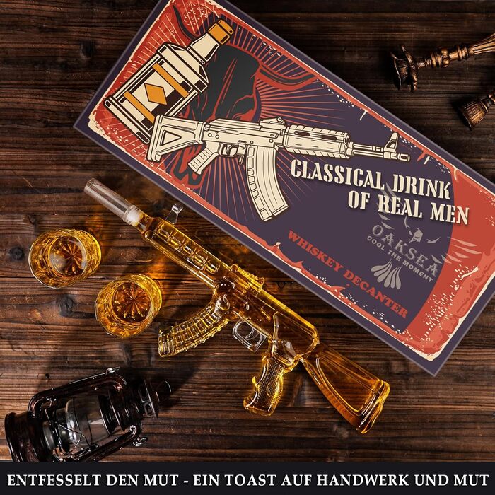 Набір віскі Oaksea: декантик та 2 келихи – ідеальний подарунок для чоловіка, тата, на Різдво, для любителів віскі, аксесуари для бару