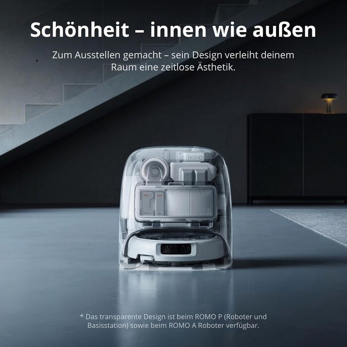 Робот-пилосос DJI ROMO S з функцією миття підлоги, 25000 Па потужність всмоктування, розпізнавання перешкод рівня дрона, два роботизовані руки, 200 днів без обслуговування, автоматичне очищення та сушіння моп-насадки (DJI ROMO P (версія з баком для води))