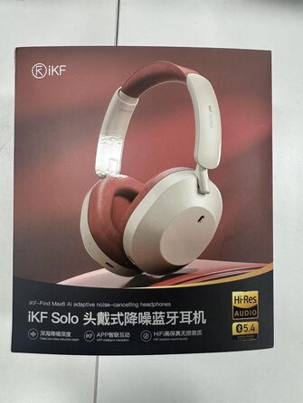 Накладні навушники iKF Solo Bluetooth, ANC, 95 год, Hi-Res, складні, легкі, BT 5.3, Подорожі/ПК, Червоний