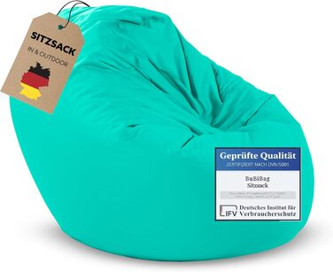 Пуф-мішок BuBiBag 2в1, Ø 85 см, блакитний, для дому та вулиці, водо- та брудовідштовхуючий, для дітей