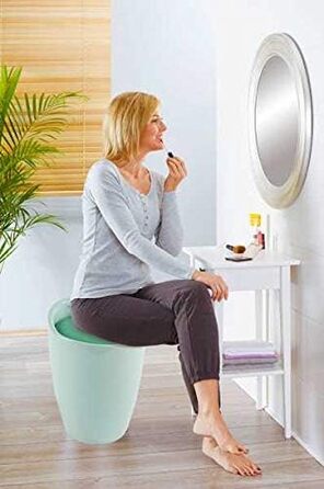 WENKO табурет для ванної кімнати Candy з місцем для зберігання та кошиком для білизни, ABS-пластик, 20 л, Ø 36 x 50,5 см