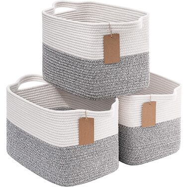 Кошики для зберігання TIMEYARD, декоративні плетені кошики, 3 шт. (сірий)