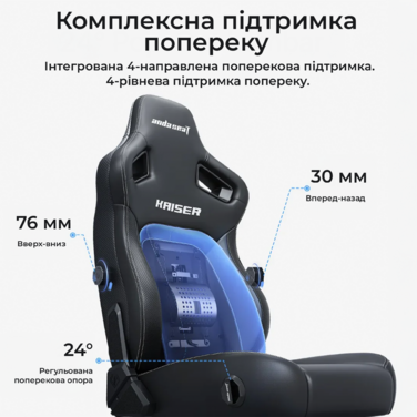 Крісло ігрове Anda Seat Kaiser 4 V2 Size XL Gray Fabric