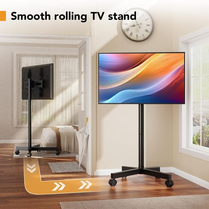 Мобільна підставка для телевізора Hemudu 23-60 дюймів LCD/LED, до 35 кг, VESA 400x400, регульована висота