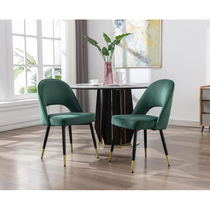 Набір з 2-х м'яких крісел з велюру для вітальні/кухні, сучасний дизайн, без підлокітників, металеві ніжки