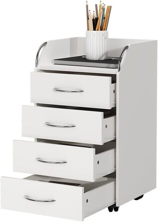 Роликовий контейнер Vicco Gwendolyn, білий, 40 x 36 см, з 4 висувними ящиками