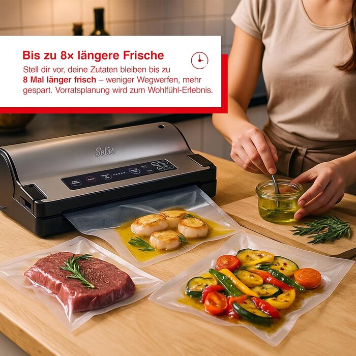 Вакууматор Solis Vac Prestige 575 для продуктів харчування з функціями імпульсної паяння та маринування