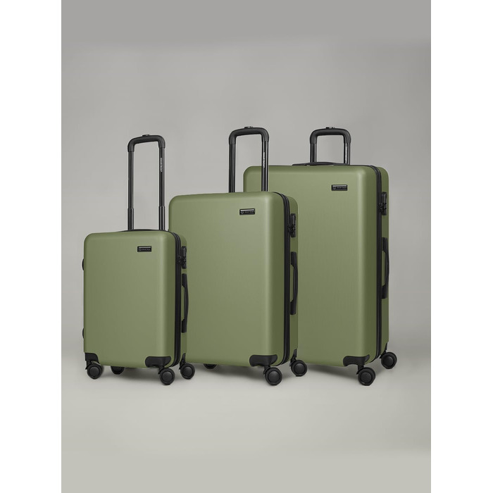 Набір валіз Smartbox Hartschalen 3-в-1 для жінок та чоловіків | Легкі та міцні валізи з ABS-пластику | 4 колеса та кодовий замок (Edition 05) (Оливковий, Набір валіз (3-в-1))