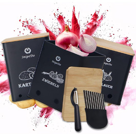 Набір коробок для зберігання картоплі, цибулі та часнику – 3 шт. Металеві овочеві контейнери з картопляницею та очищувачем – чорний колір