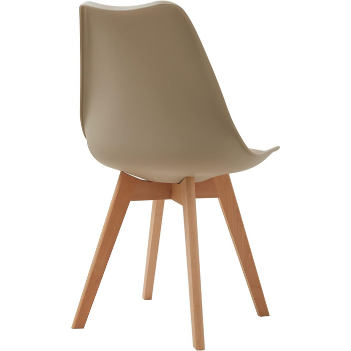 GrandCA Комплект обідньої групи для дому (6 стільців + стіл), для вітальні, кухні, офісу, колір бежевий та білий