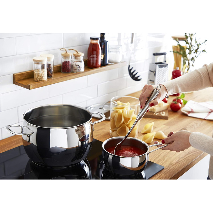 Набір каструль Lagostina Euforia 11 предметів з нержавіючої сталі 18/10, для всіх типів плит, з кришками, Lagoseal-Plus дно