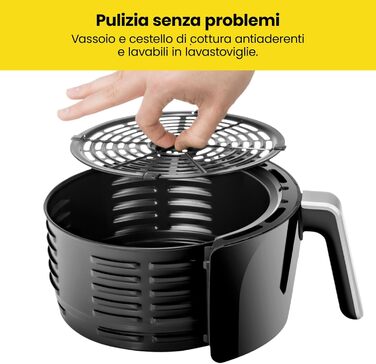 Фритюрниця Chefman 2L: компактна, чорна, з антипригарним кошиком та цифровим таймером