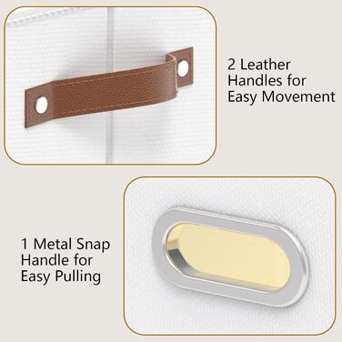 3 Кошики для зберігання з тканини Yawinhe, складані, з ручками, для спальні, білизна, 33x23x20 см, білий/сірий