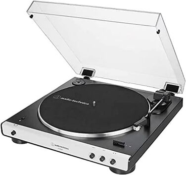 Програвач вінілу Audio-Technica LP60XBTBK з Bluetooth, автоматичний, ремінний привід, стерео, білий колір