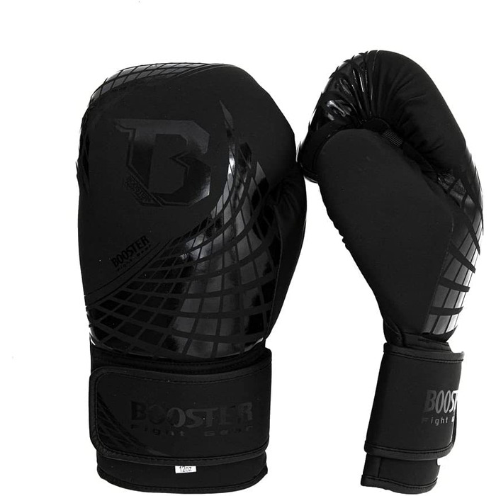 Боксерські рукавички Booster Fightgear Cube Black - боксерські рукавички для боксу Кікбоксинг спаринг Муай Тай (12 унцій)