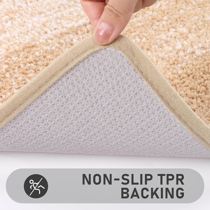 Набір килимків для ванної кімнати Bsmathom, 4 шт., з кришкою для унітазу, м'які, швидковисихаючі, нековзні, машинного прання, килимки з U-подібною контуром, килимок для унітазу, помаранчевий (Sunset Chevron) 18'x26'+18'x48'+U20'x24'+Cover19'x21'