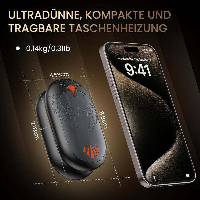 Електричні грілки для рук 2 шт. - USB, 3 режими нагріву, 24 години тепла, для активного відпочинку взимку (сірий)
