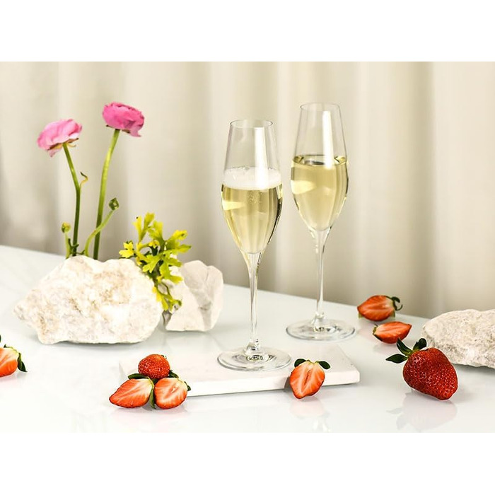 Набір келихів для шампанського KROSNO Champagnergläser Set (6 шт.) 210 мл, Splendour, скло без свинцю, елегантний дизайн, для шампанського, просекко та святкових заходів