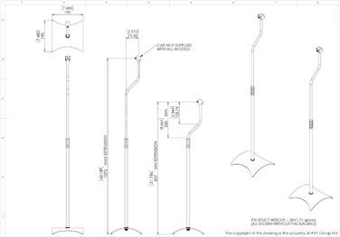 Підставка для ноутбука AVF_1 з металевим каркасом, чорного кольору
