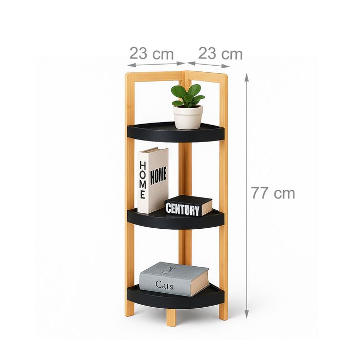 Поличкова стійка Relaxdays з бамбука для кута з полицями