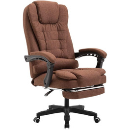 Офісне крісло WHOJA з регулюванням спинки 155°, обтягнуте тканиною, для керівника, міцність 200 кг, 3 кольори (колір: коричневий)