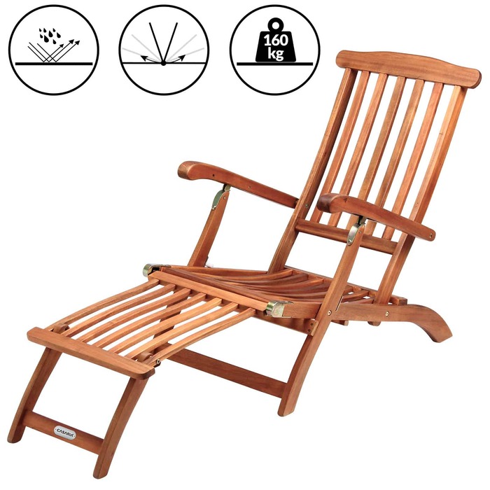Шезлонг Queen Mary® acacia wood FSC® сертифікований 169x54x95см