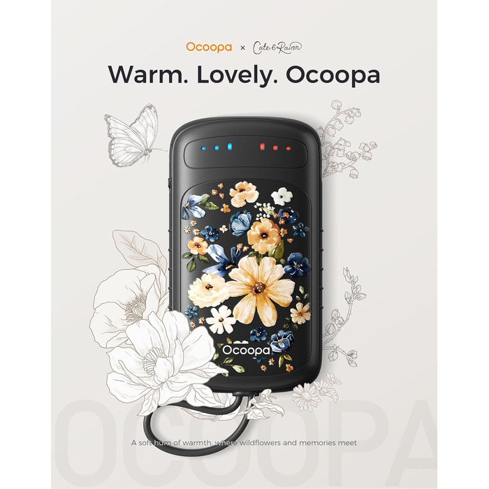 Електричні грілки для рук OCOOPA UT5 DuoHeat, 2 шт., швидкий нагрів, 8 годин роботи, 67г, багаторазові, для кемпінгу, полювання, подорожей, подарунок для чоловіків, чорний