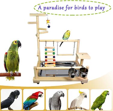 Ігрова підставка для птахів RoseFlower 37x26x44,5 см дерев'яна