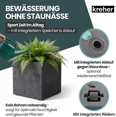 Плантажер Kreher XL Millennium: набір кольорів, імітація натурального каменю, 80 літрів, пластик