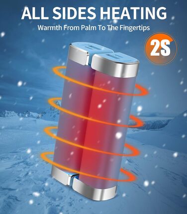 Електричні грілки для рук 5000mAh (2 шт.) - багаторазові, для дітей та дорослих, для активного відпочинку, зимовий подарунок, блакитні