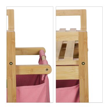 Кошик для білизни Relaxdays з полицями з бамбука