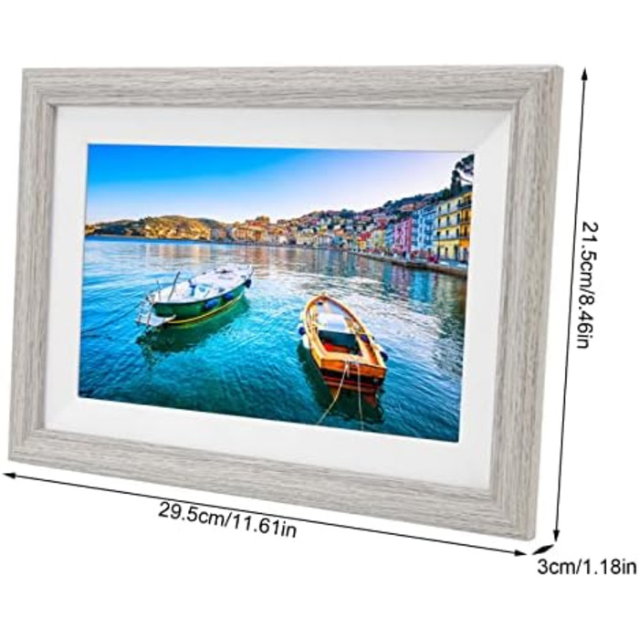 Цифровий фоторамка 10 дюймів з Wi-Fi, дерев'яний, 2K/4K HD IPS 1920x1080, розумний, для передачі фото та відео