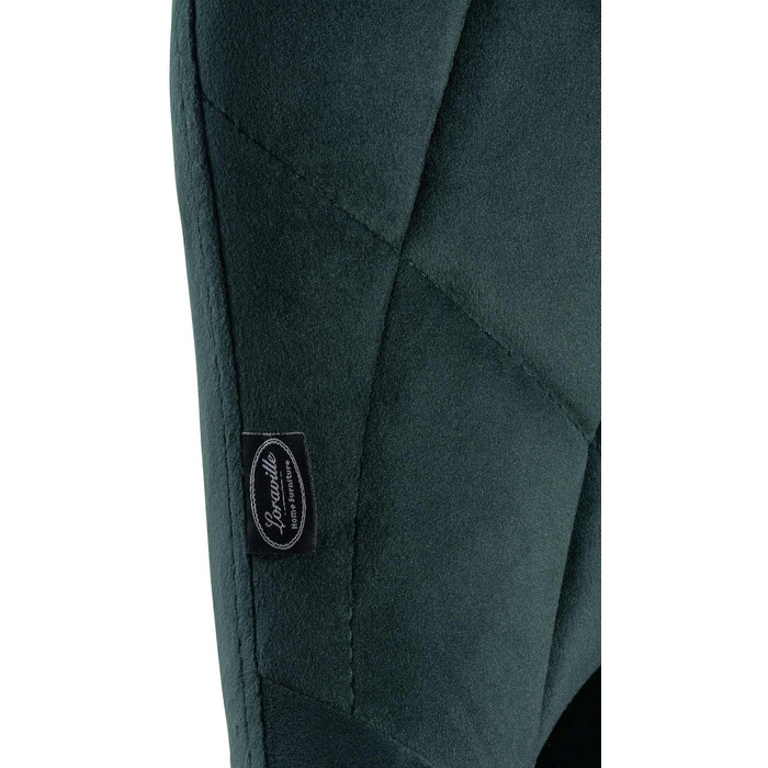 Набір з 2 барних стільців Lazio з велюровим сидінням, поворотні, з підніжкою, регульована висота, металевий каркас (білий), колір сидіння: темно-зелений