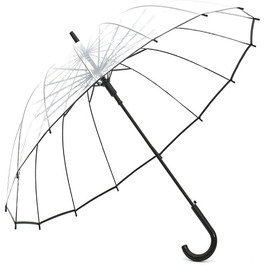 Прозора парасолька Lancoon XXL прозора і надзвичайно велика 120 x 97 см з практичним механізмом відкривання та ергономічною ручкою Склопластик ПВХ KS10 Black
