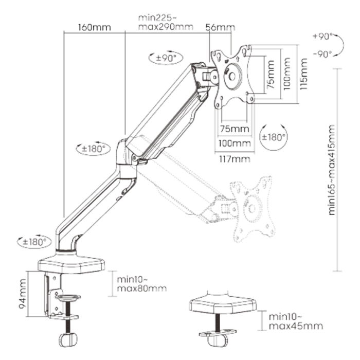 Настільне кріплення для монітора OfficePro MA501