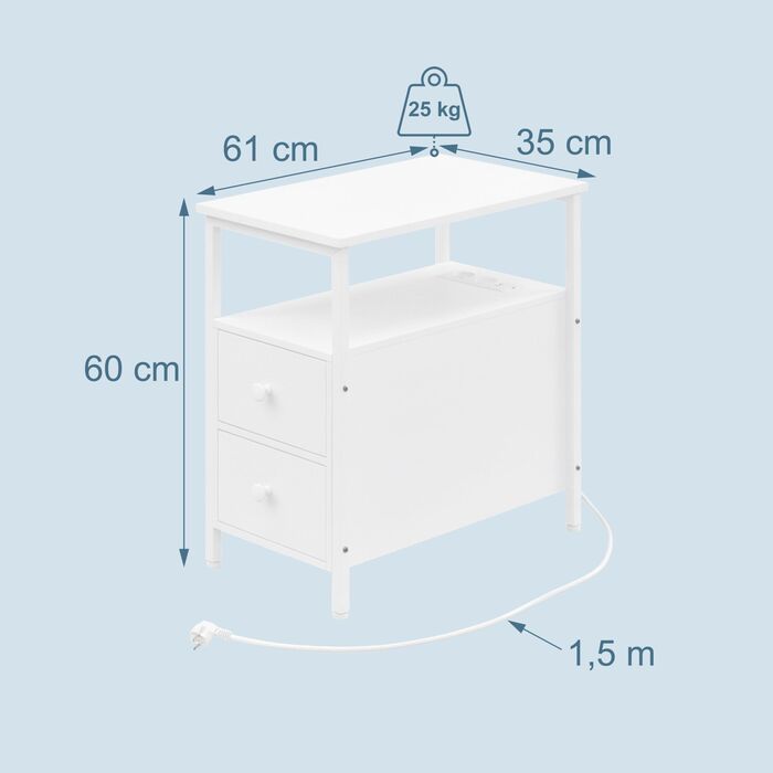 Relaxdays Додатковий столик з розетками