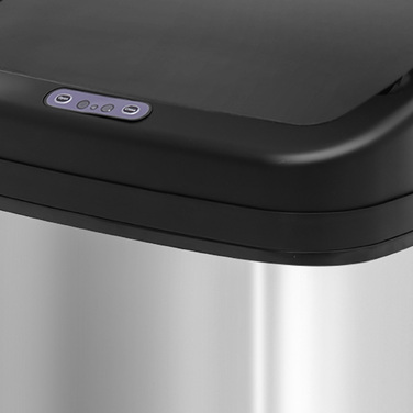 Відро для сміття з датчиком руху, 20 л, нержавіюча сталь. Автоматичне відро з датчиком руху, внутрішній контейнер 33 x 25 x 42,5 см, срібно-чорне