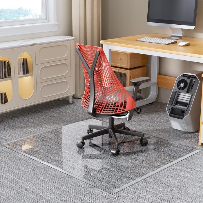 Підкладка для офісного крісла з прозорого скла з похилими та відполірованими краями, 140 x 116 см