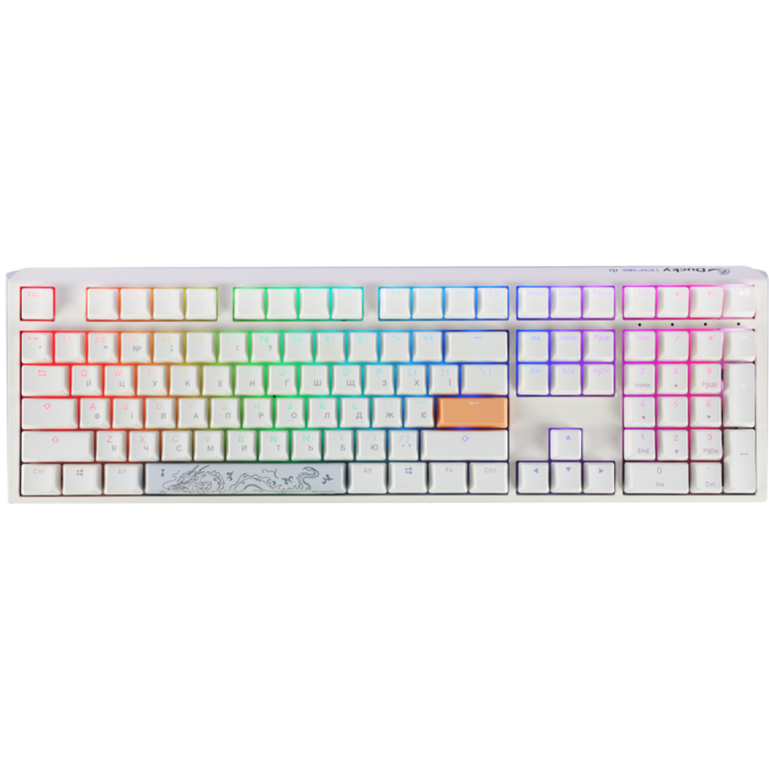 Механічна клавіатура Ducky One 3 Cherry MX Red RGB White UA