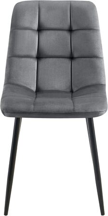 Набір з 4-х м'яких кухонних стільців CLP Asti, темно-сірий, до 150 кг