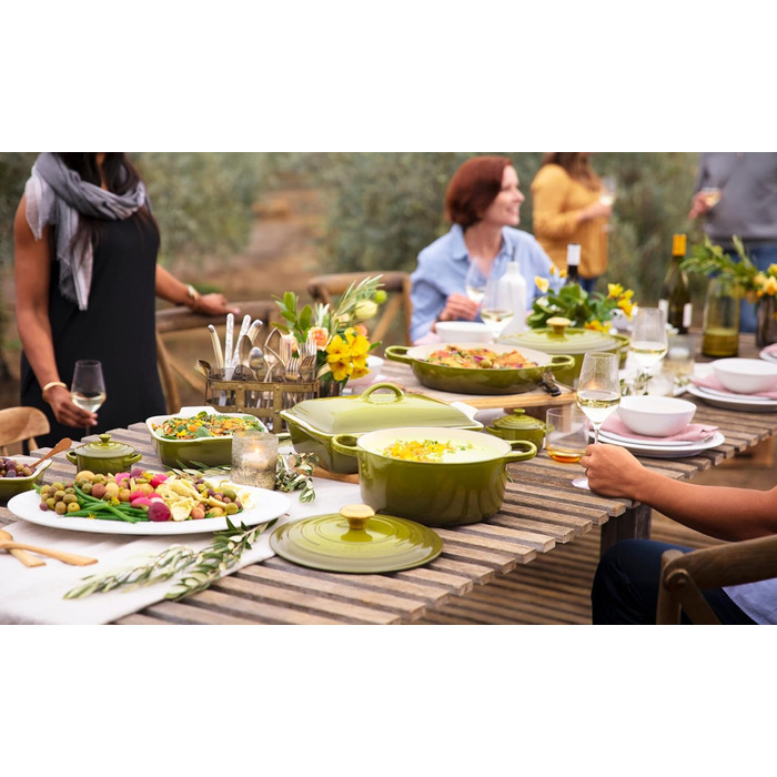 Le Creuset Signature Чавунний жаровня з кришкою, Ø 26 см, 4.2 л, Ocean (Leaf It to Me)